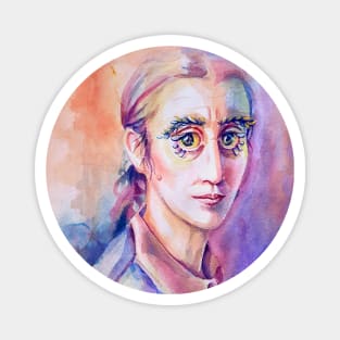 Bird Person Watercolor Portrait Magnet